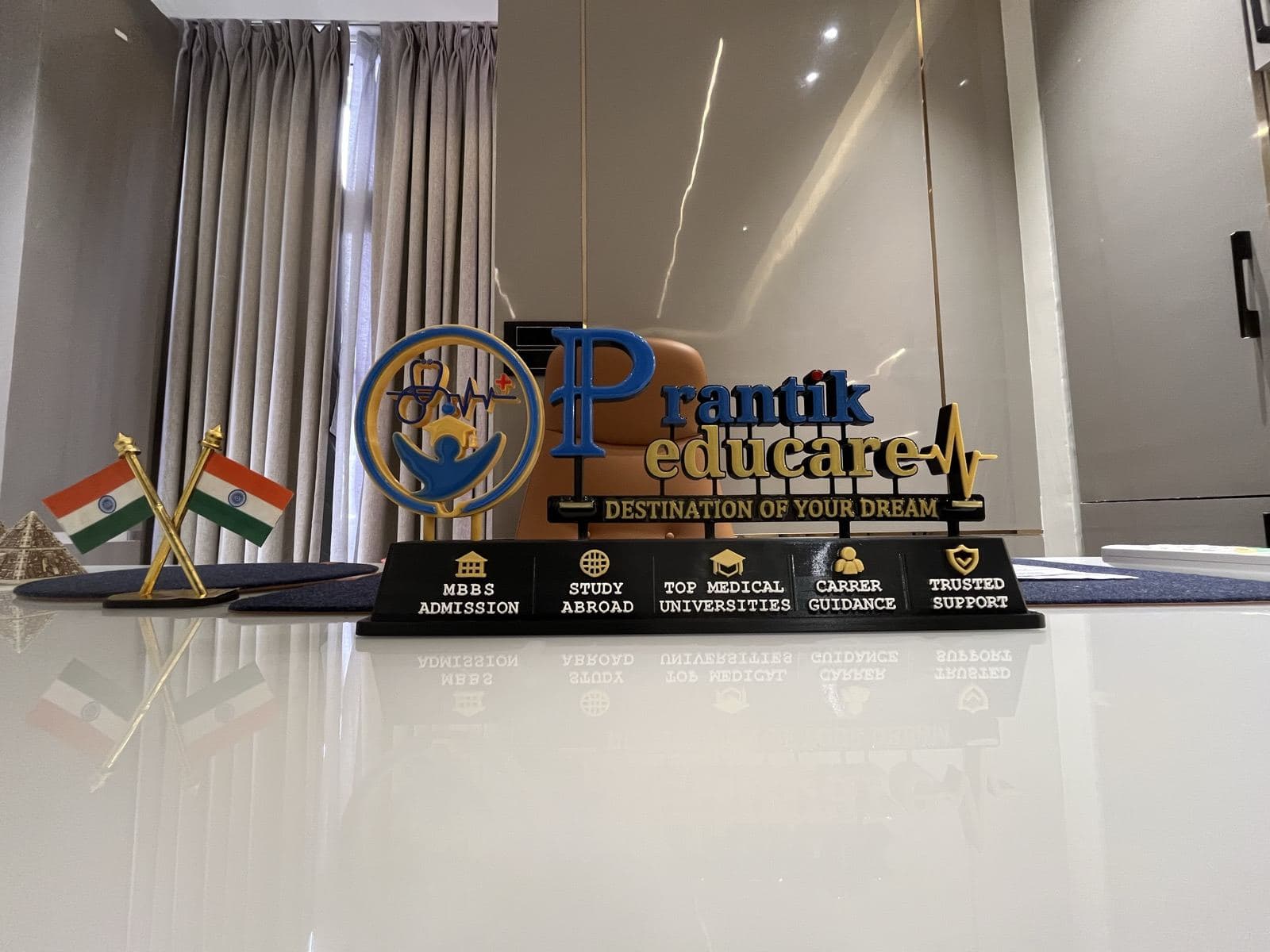 Prantik Educare logo at the office