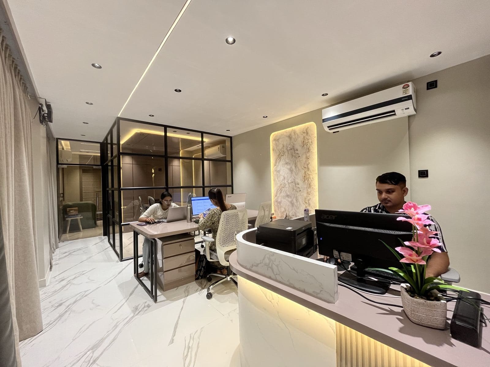 Reception desk at Prantik Educare corporate office