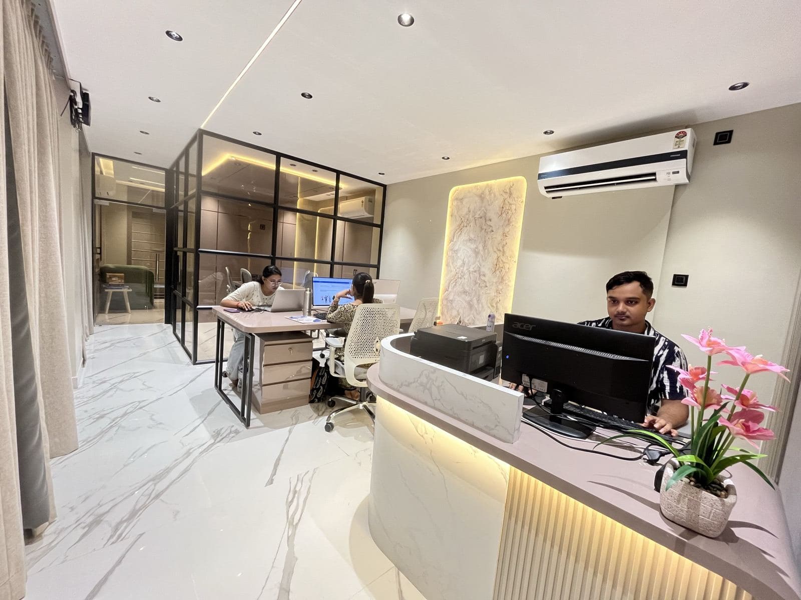 Reception and workspace