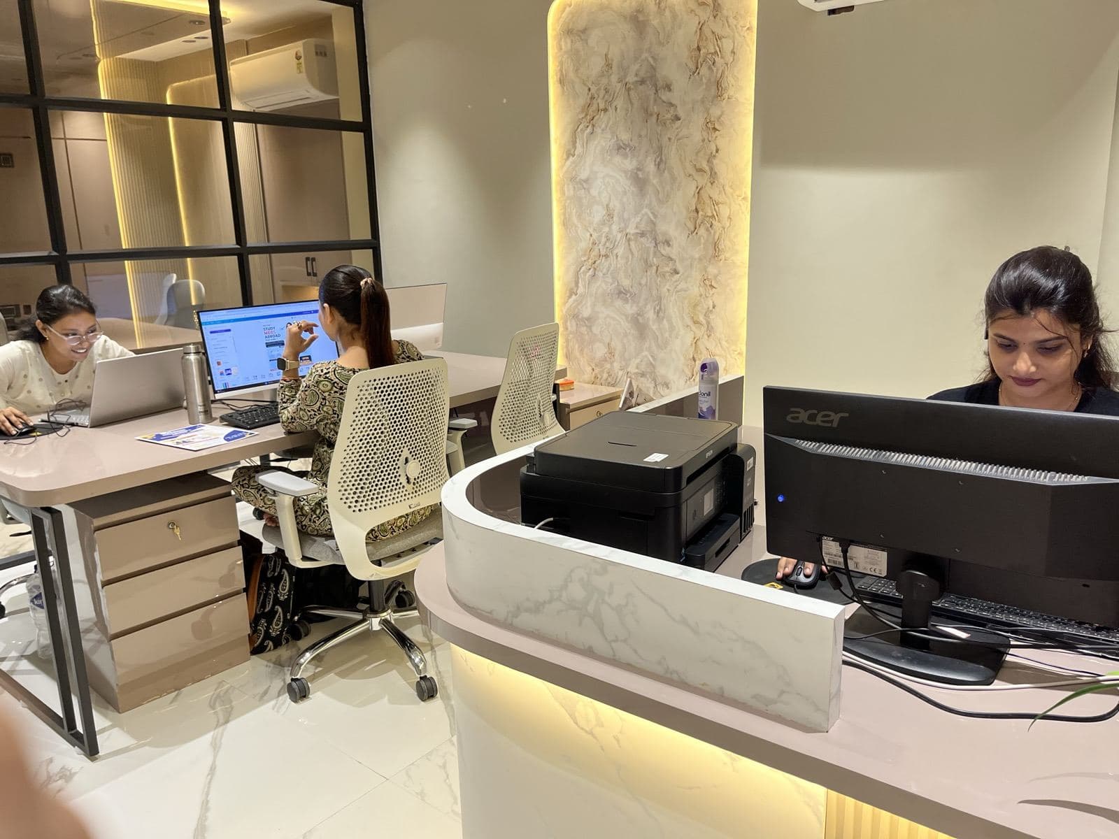 Team at the front desk